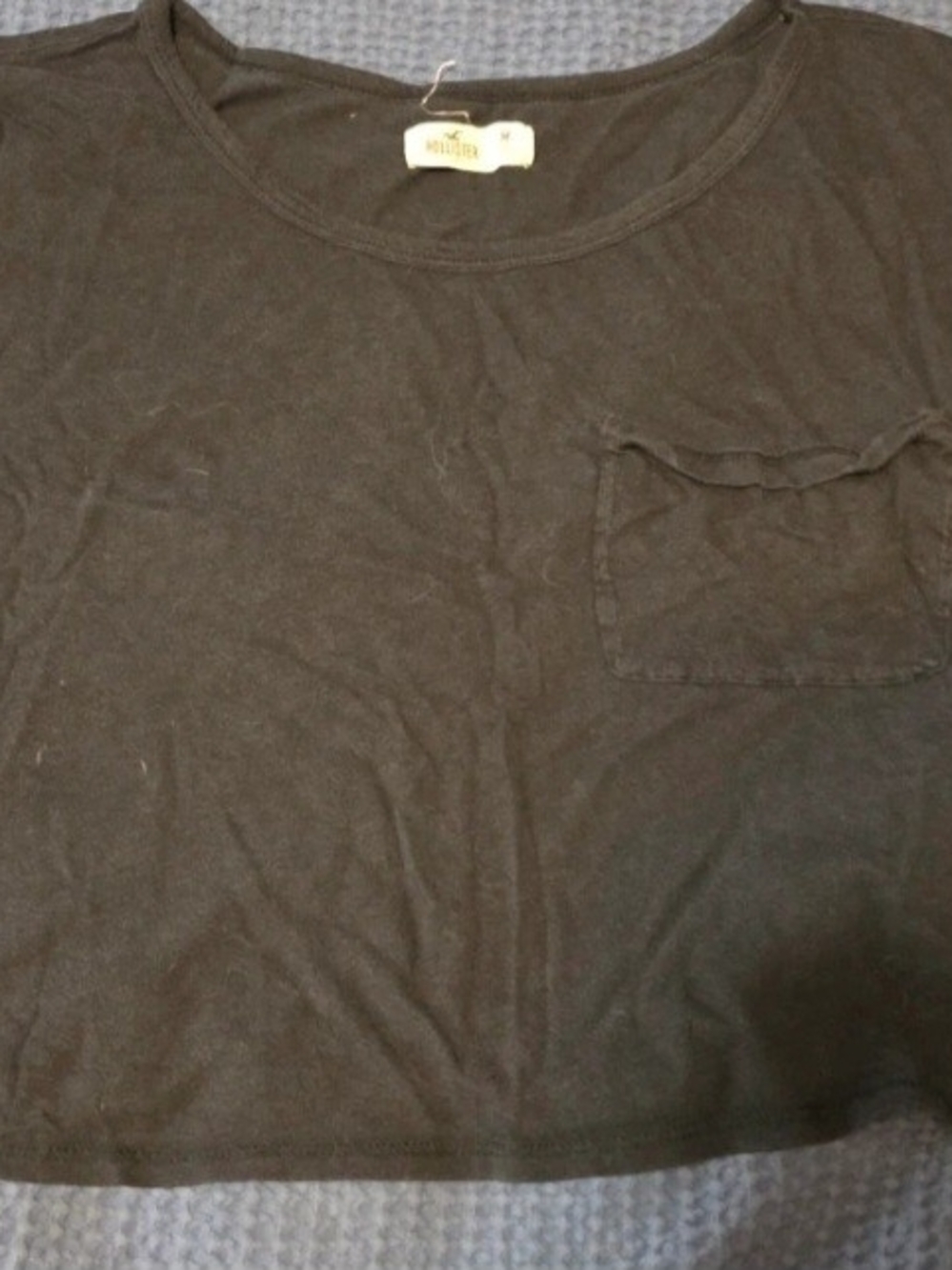 Hollister Black Women's Crop Pocket Tee